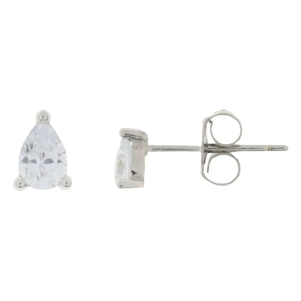 ARETES PIEDRA GOTA, PLATA RODIZADA