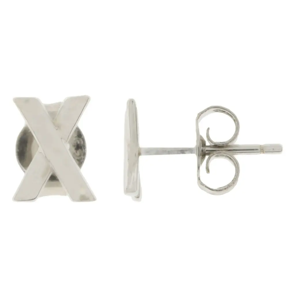 ARETES CRUZ, PLATA RODIZADA