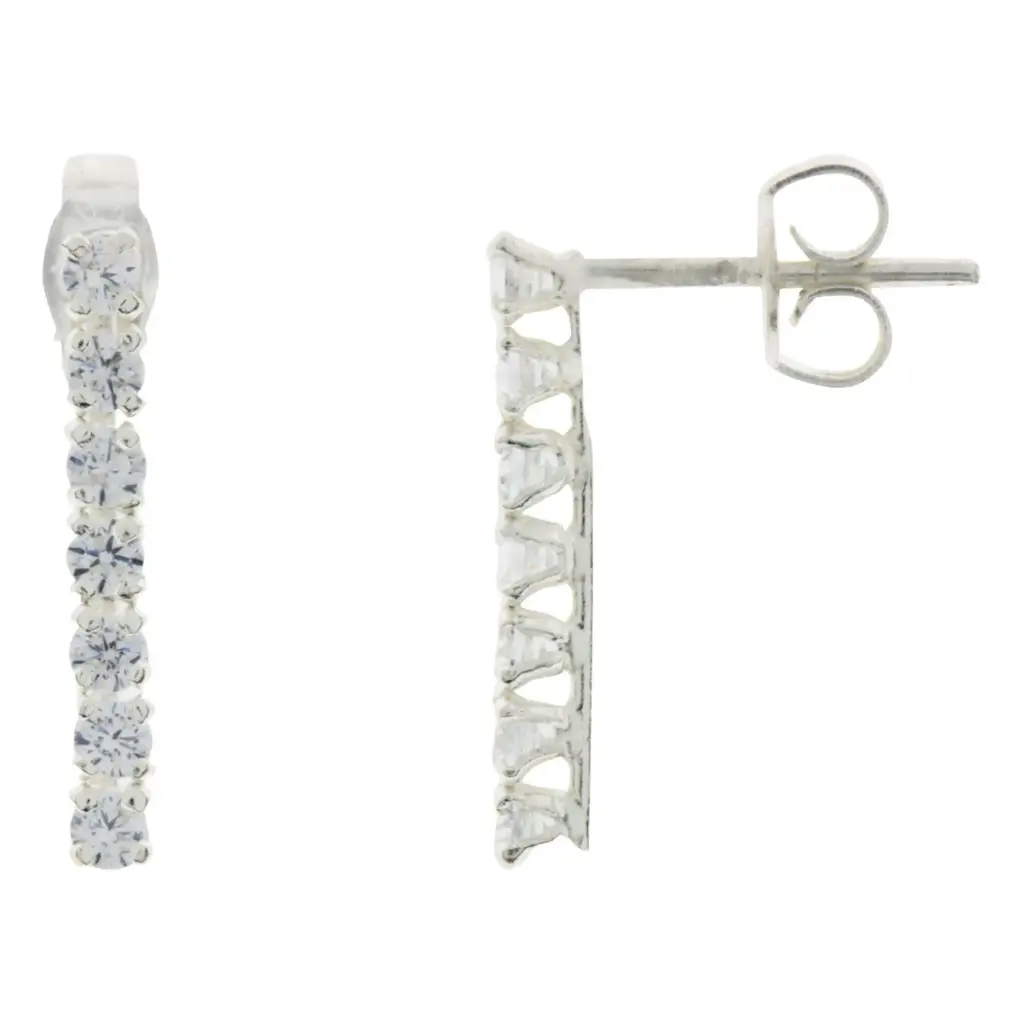 ARETES LÍNEA ZIRCONIA, PLATA 925