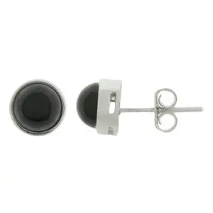 ARETES CIRCULO PIEDRA NEGRA