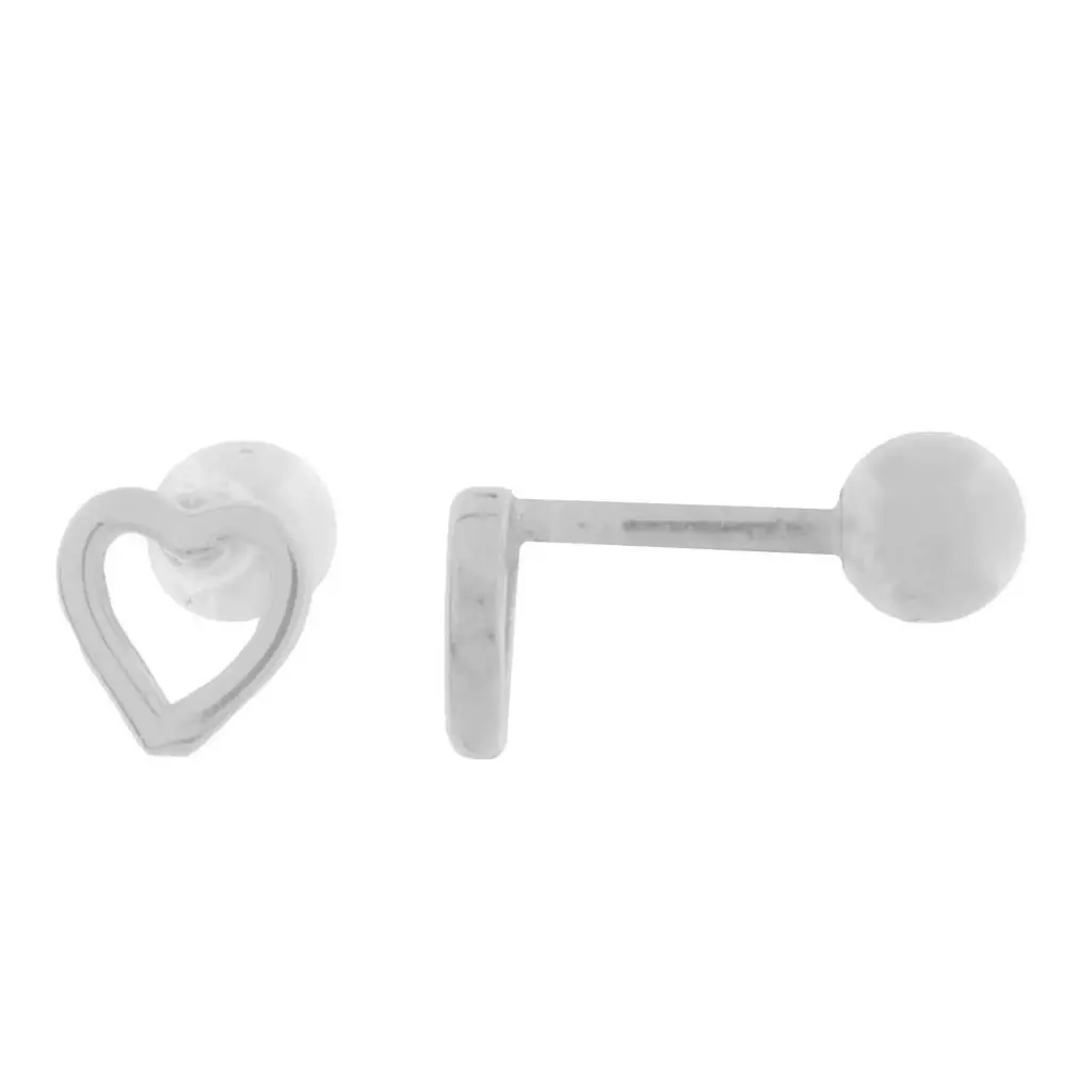 BR SILUETA CORAZÓN, PLATA RODIZADA