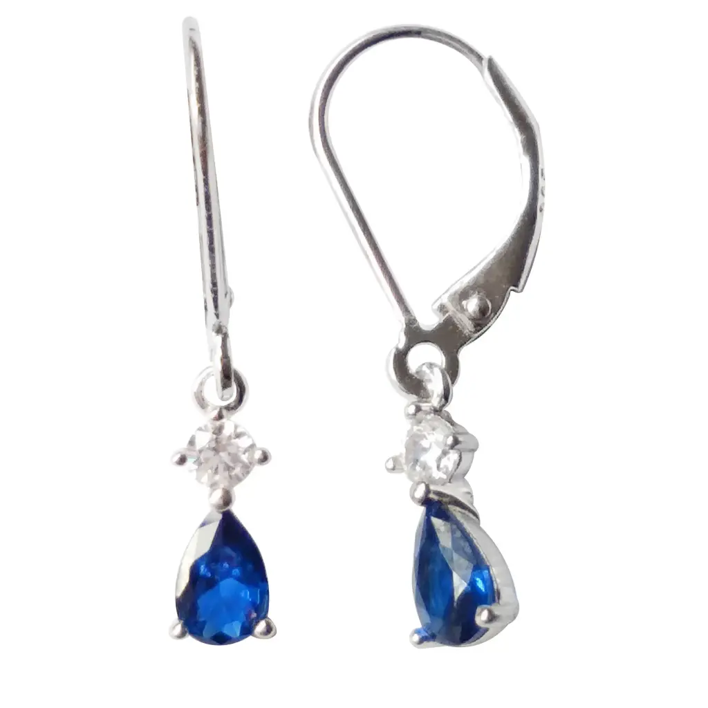 AR GANCHO, GOTA AZUL, PLATA RODIZADA