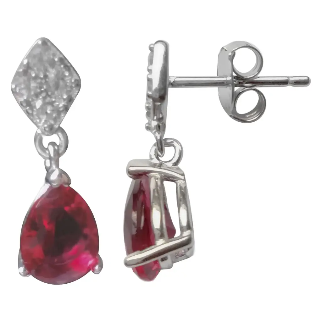 AR GOTAS CARMIN, PLATA RODIZADA