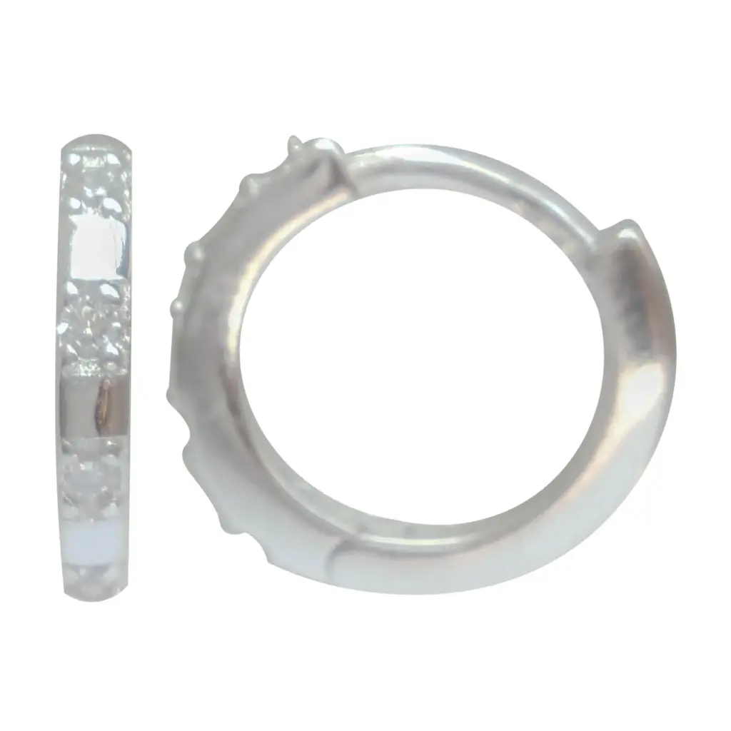 HUG MINI ZIRCONIAS INTERCALADAS, PLATA RODIZADA