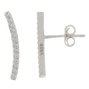 AR LINEAS ZIRCONIAS, PLATA RODIZADA