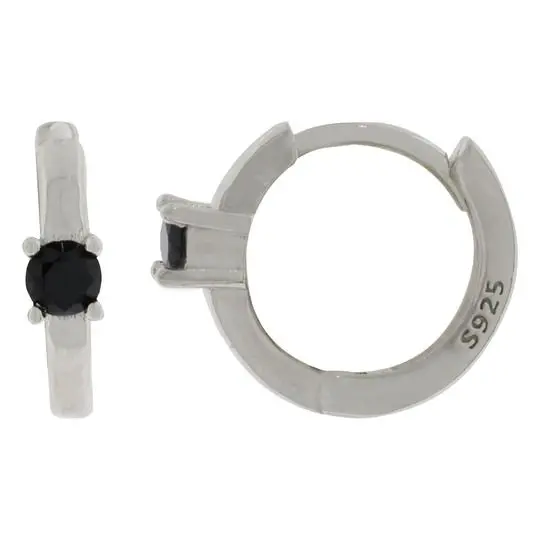 HUGS ZIRCONIA NEGRAL CENTRAL, PLATA RODIZADA