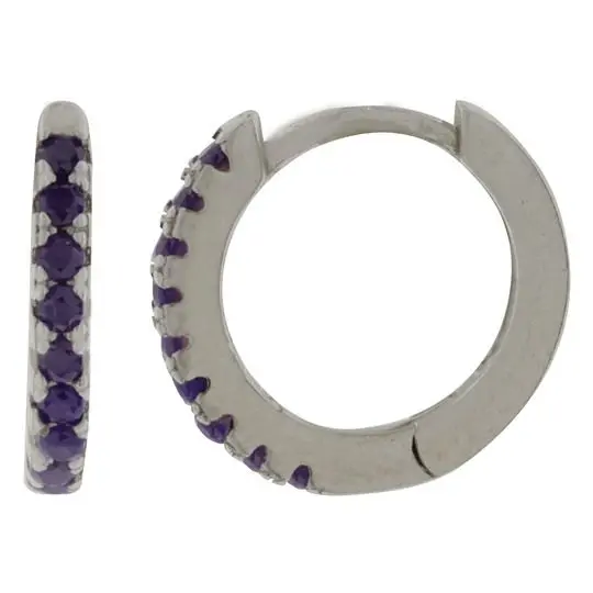 HUGS ZIRCONIAS MORADA, PLATA RODIZADA