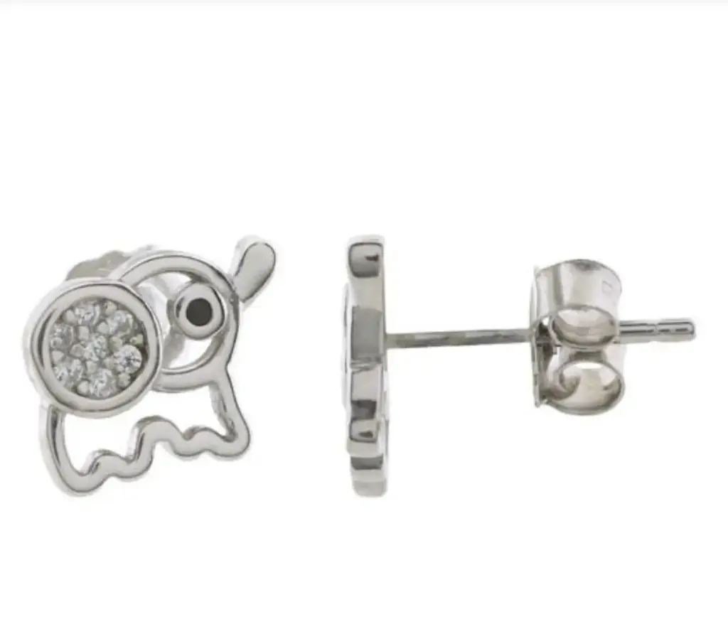 AR ELEFANTES CALADOS PAVÉ, PLATA RODIZADA
