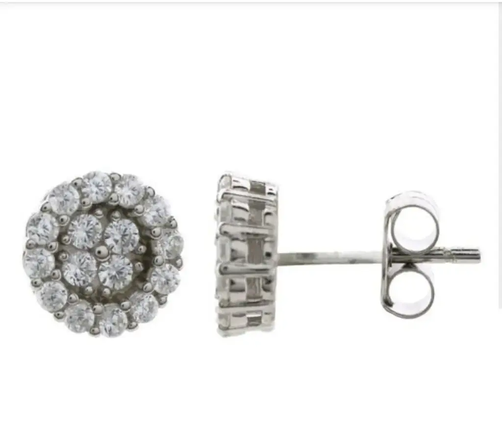 AR CIRCULOS ZIRCONIAS, PLATA RODIZADA