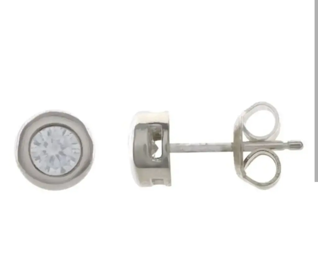 AR ZIRCONIA BISEL, PLATA RODIZADA