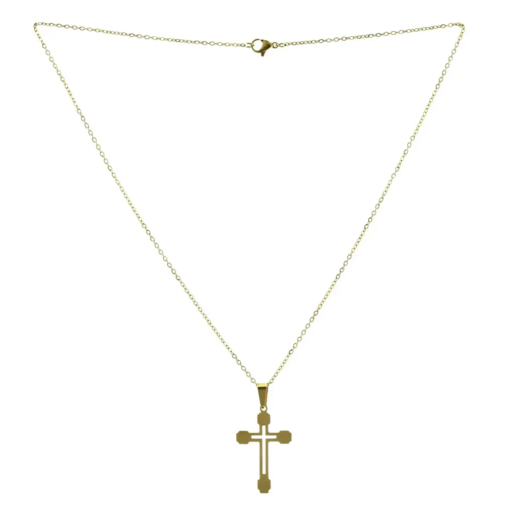 CRUZ CALADA DORADA, ACERO