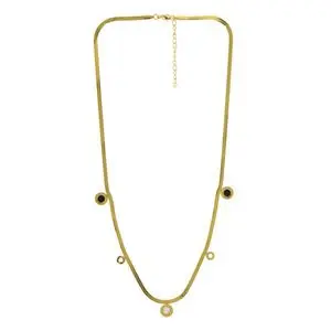 COLLAR CIRCULOS NUMEROS, ACERO DORADO