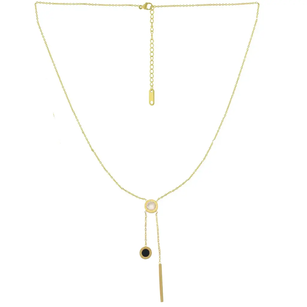 CORBATERO CIRCULOS ROMANOS BICOLOR, ACERO DORADO