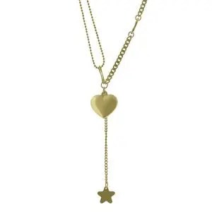 CORBATERO CORAZÓN Y ESTRELLA, ACERO DORADO