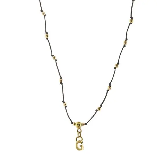 COLLAR HILO BOLITAS LETRA G, CHAPA