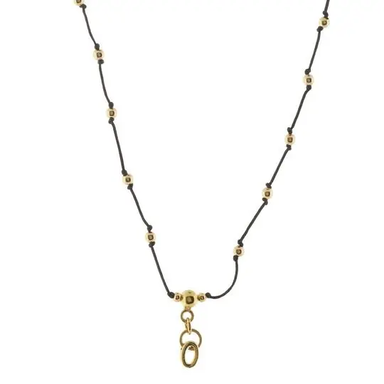 COLLAR HILO BOLITAS LETRA O, CHAPA