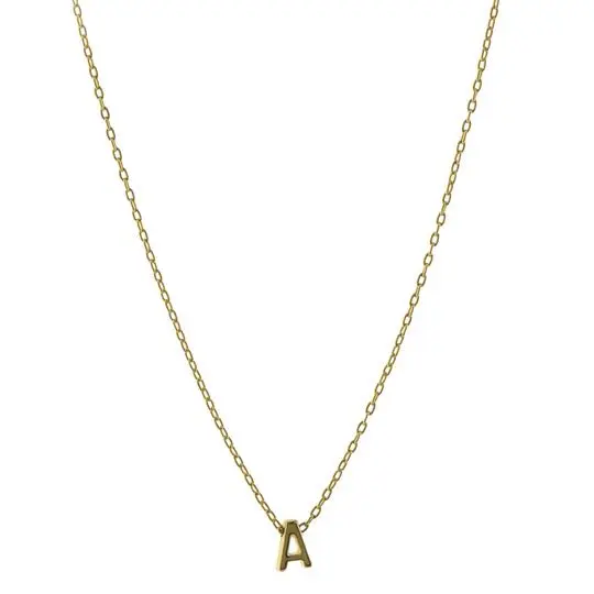 COLLAR CADENA LETRA A MINI, CHAPA