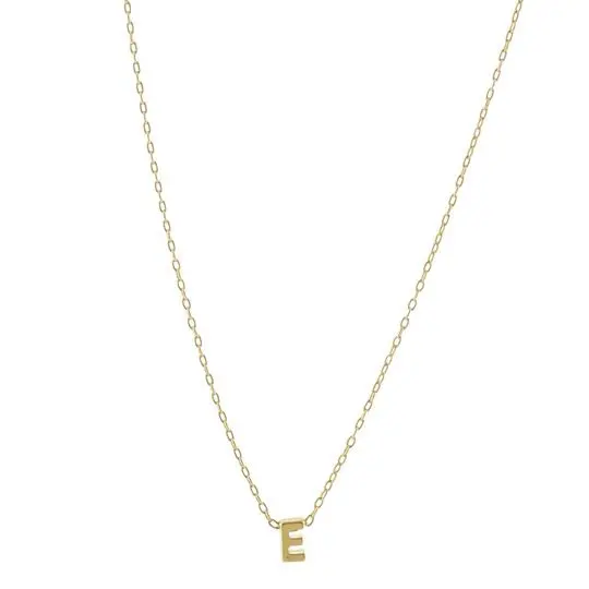 COLLAR CADENA LETRA E MINI, CHAPA