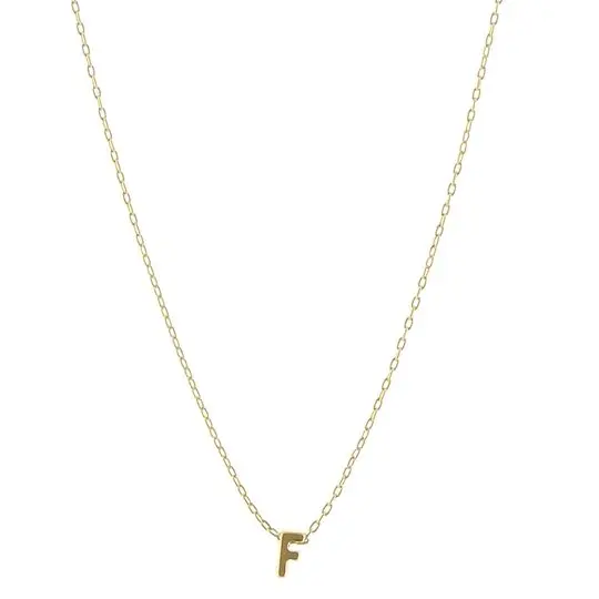COLLAR CADENA LETRA F MINI, CHAPA