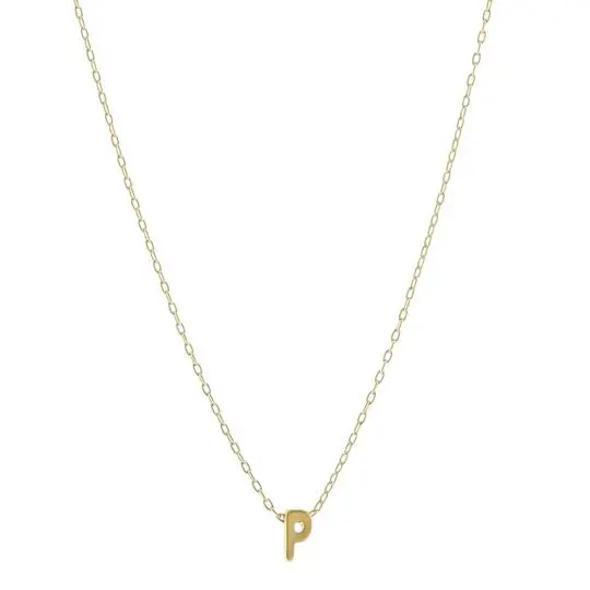 COLLAR CADENA LETRA P MINI, CHAPA