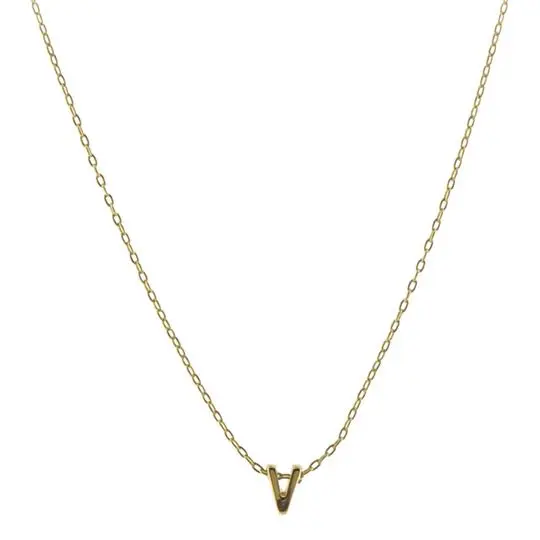COLLAR CADENA LETRA V MINI, CHAPA