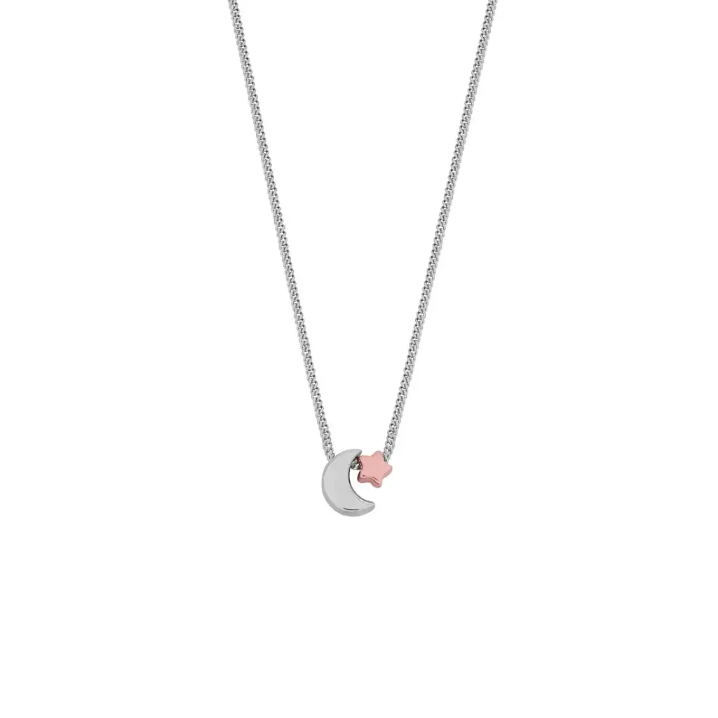 GARGANTILLA CORAZÓN Y ESTRELLA, PLATA RODIZADA