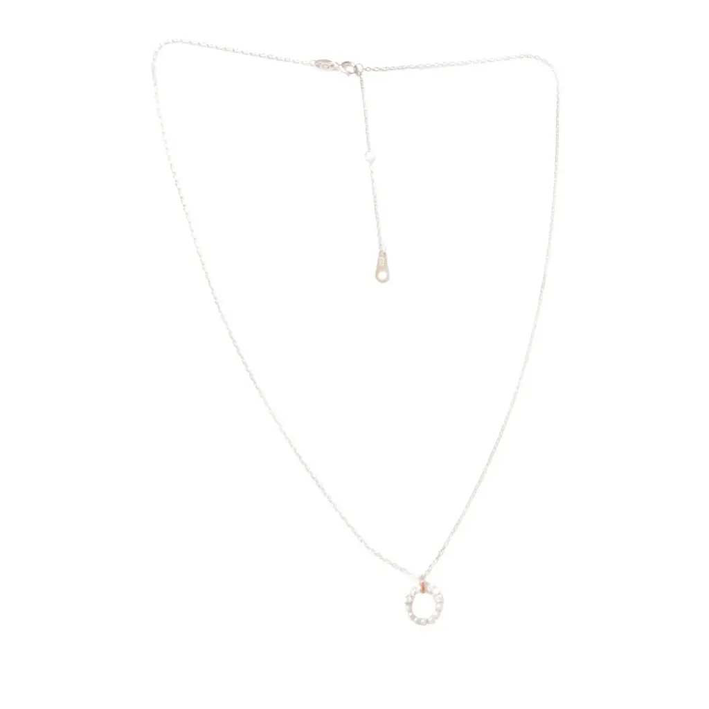 GARGANTILLA BISEL MEDIA PERLA, PLATA RODIZADA