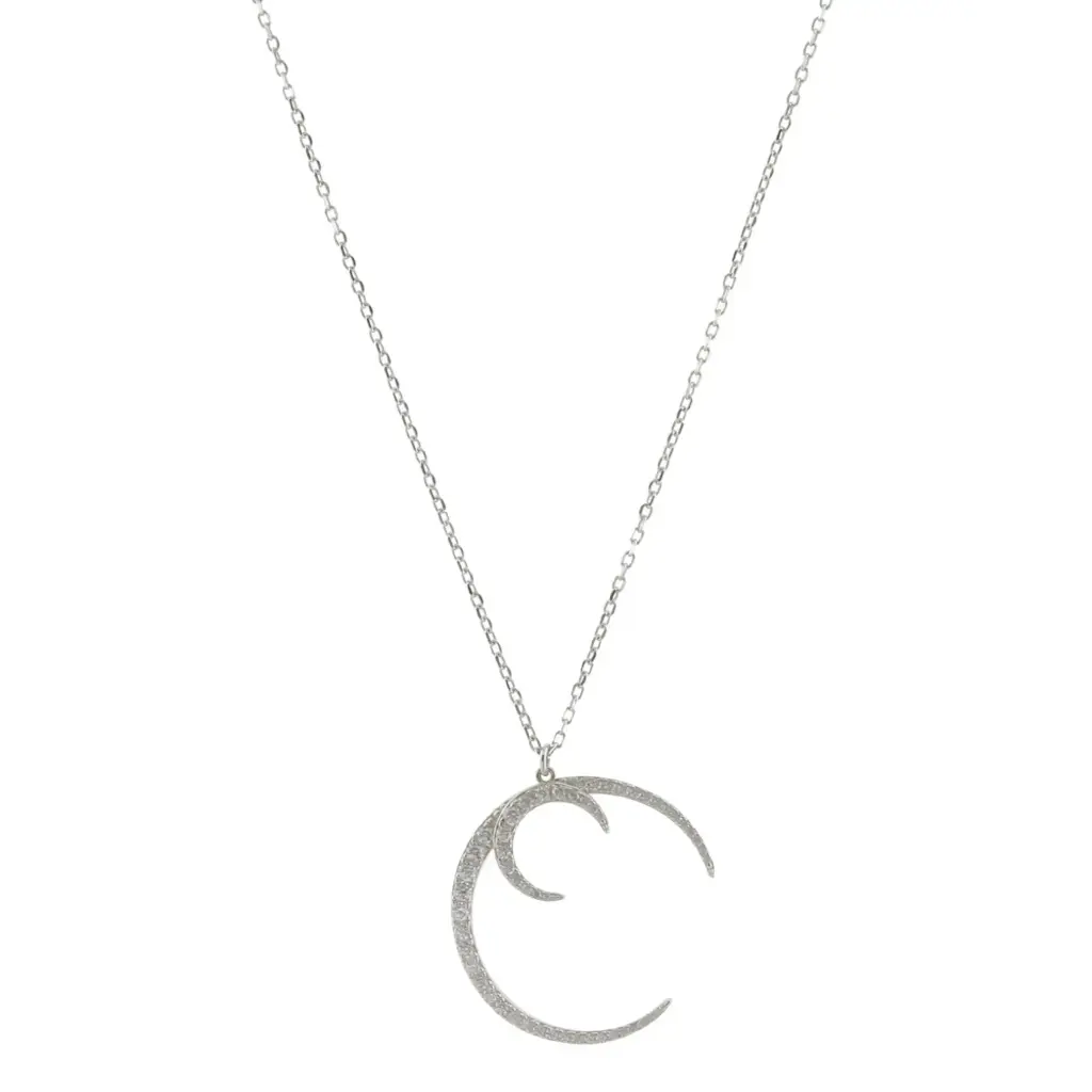 COLLAR LUNAS PLATINADAS, PLATA