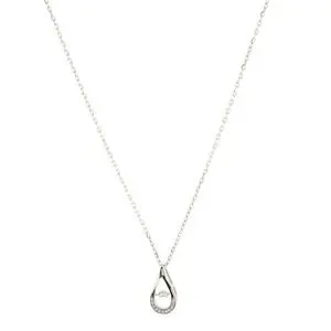 COLL GOTA CALADA CON ZIRCONIA, PLATA RODIZADA