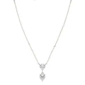 COLL DOS GOTAS ZIRCONIA, PLATA RODIZADA