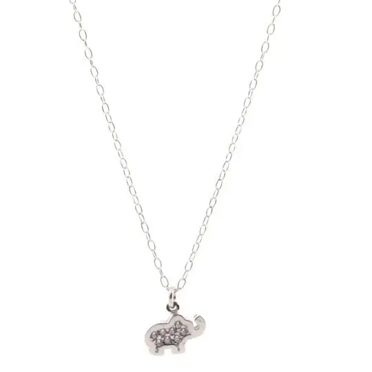 COLLAR ELEFANTITO, PLATA .925 CON BAÑO DE RODIO