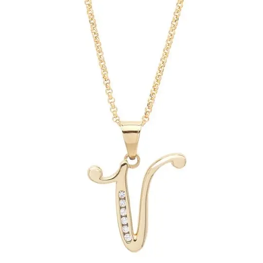 DIJE LETRA CON CIRCONIAS  V