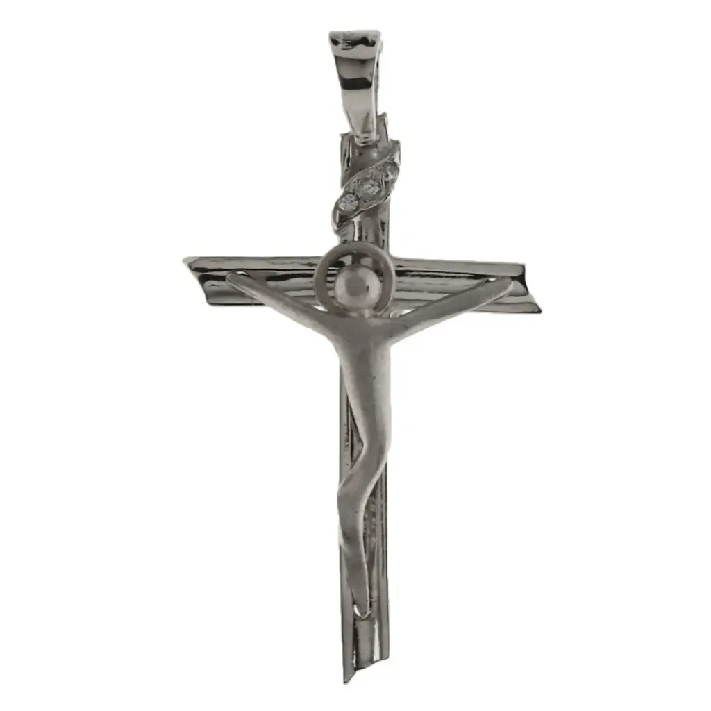 CRISTO, PLATA .925 CON BAÑO DE RODIO