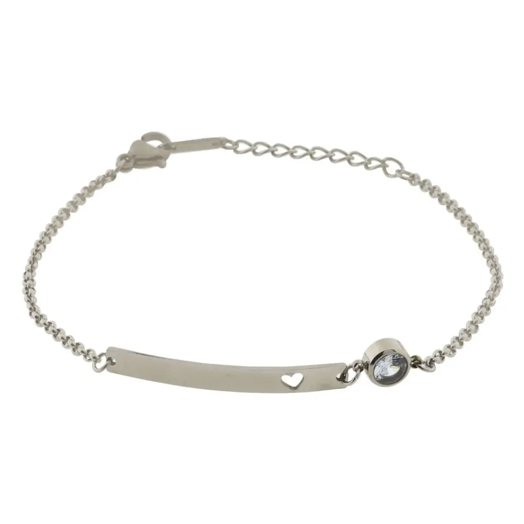 PULS. PLACA CON PIEDRA, ACERO