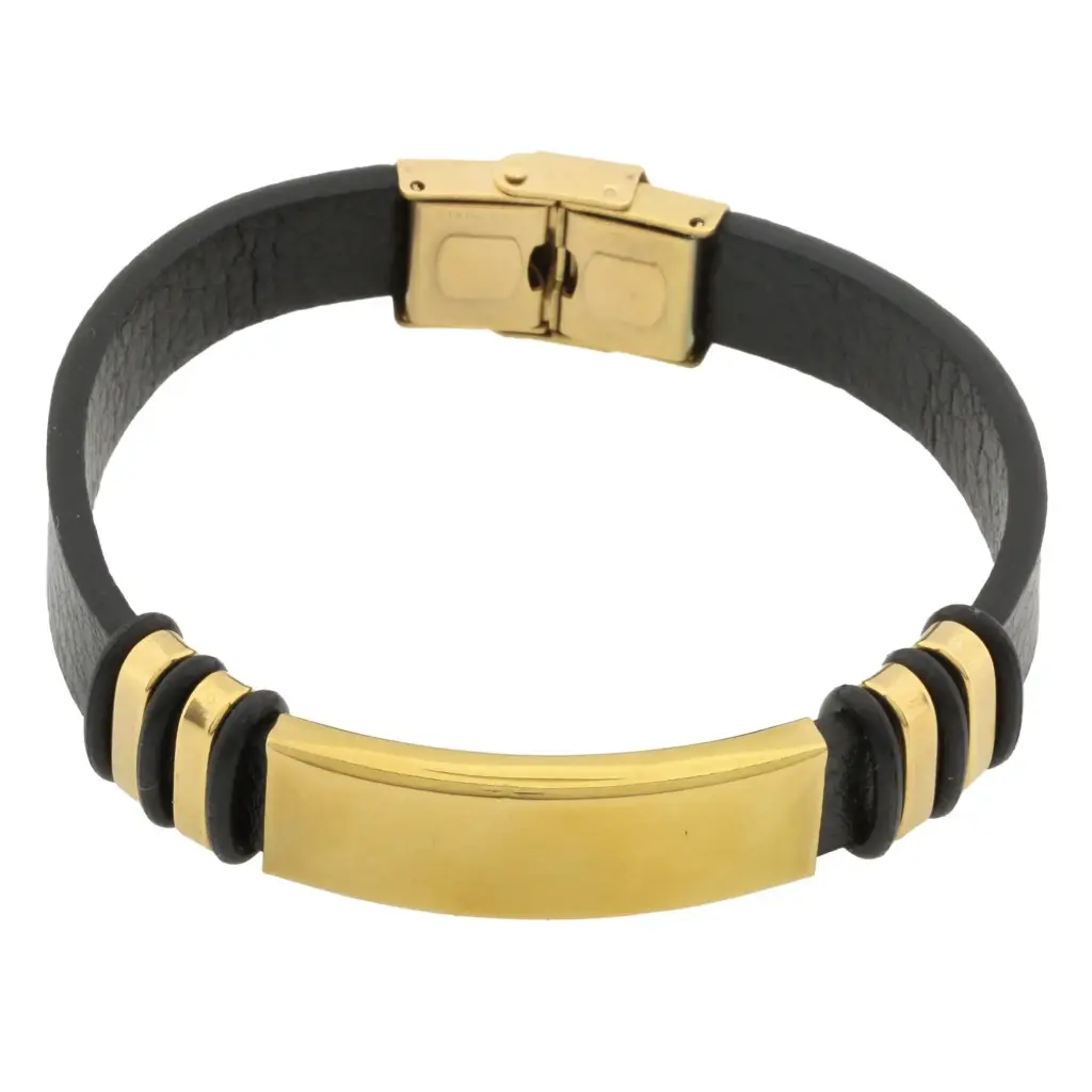 PULS PLACA DORADA CON AROS, ACERO