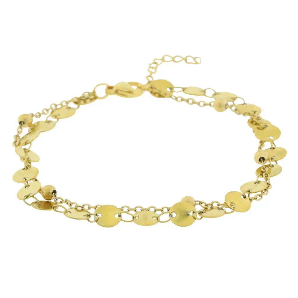 PULS. DOBLE CIRCULOS, ACERO DORADO