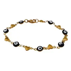 PULS. OJITOS NEGROS Y CORAZONES, ACERO DORADO