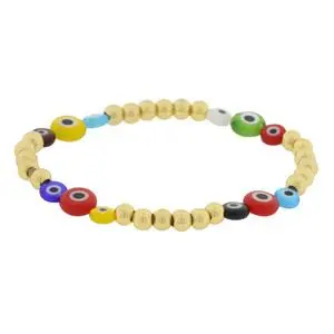 PULS. OJITOS COLORES Y BOLITAS, ACERO DORADO