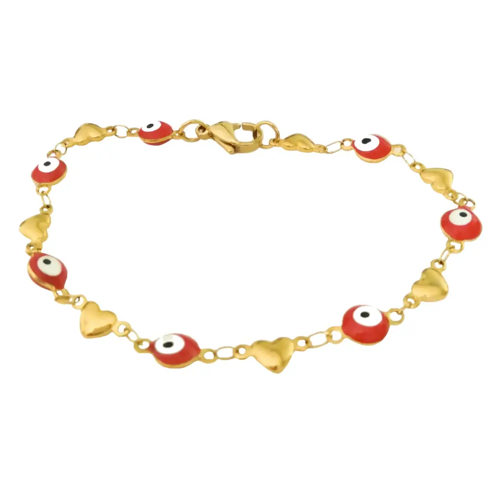 PULS OJOS ROJOS Y CORAZONES, ACERO DORADO