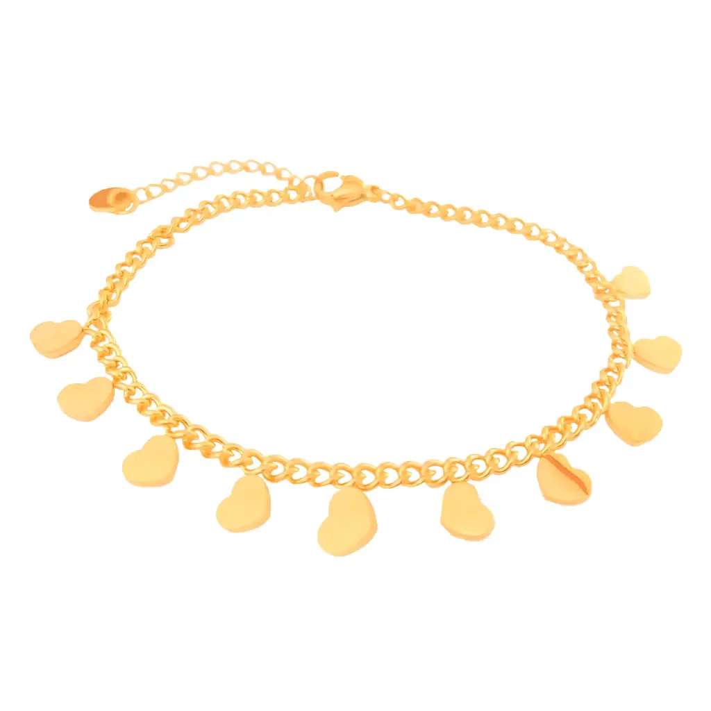 PULS CADENA CORAZONES COLGANTES, ACERO DORADO