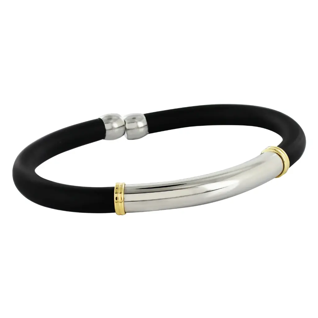 AZAG001PU PULS. CAUCHO CON ALMA DE ACERO CANALETA Y DETALLES ORO 18 K