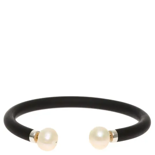 AZCA-014PU PULS. CAUCHO AZUL MARINO DOS PERLAS, DETALLES PLATA