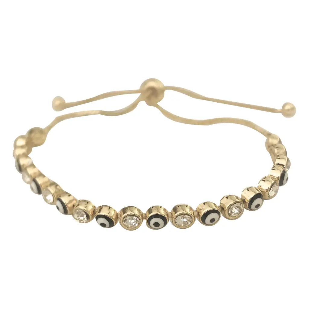 PULS OJITOS NEGROS CON ZIRCONIAS, CHAPA