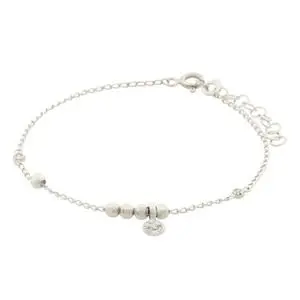 PULS CIRCULO PAVÉ CON BOLITAS DIAMANTADAS, PLATA RODIZADA