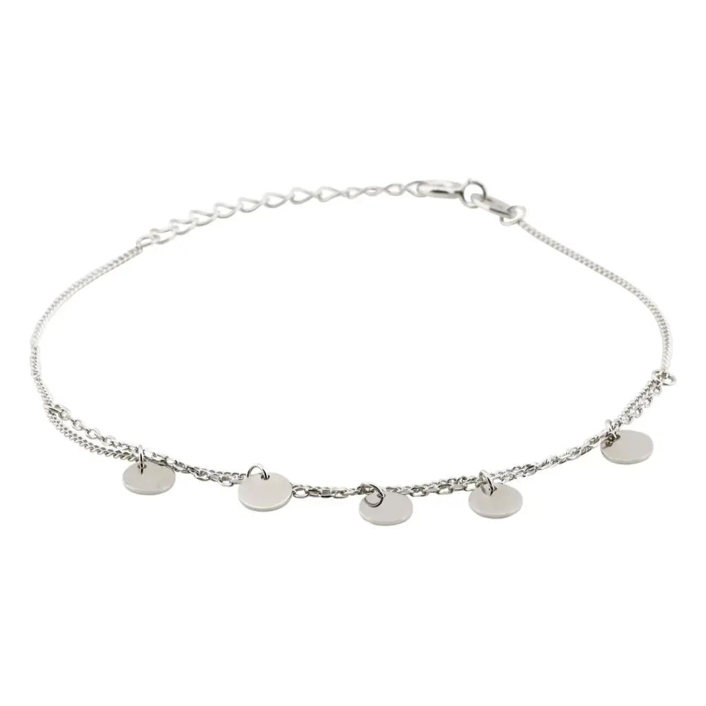 [242050] PUL DOBLE CIRCULOS LISOS, PLATA RODIZADA