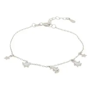 PULS. ESTRELLAS Y LUNA, PLATA RODIZADA