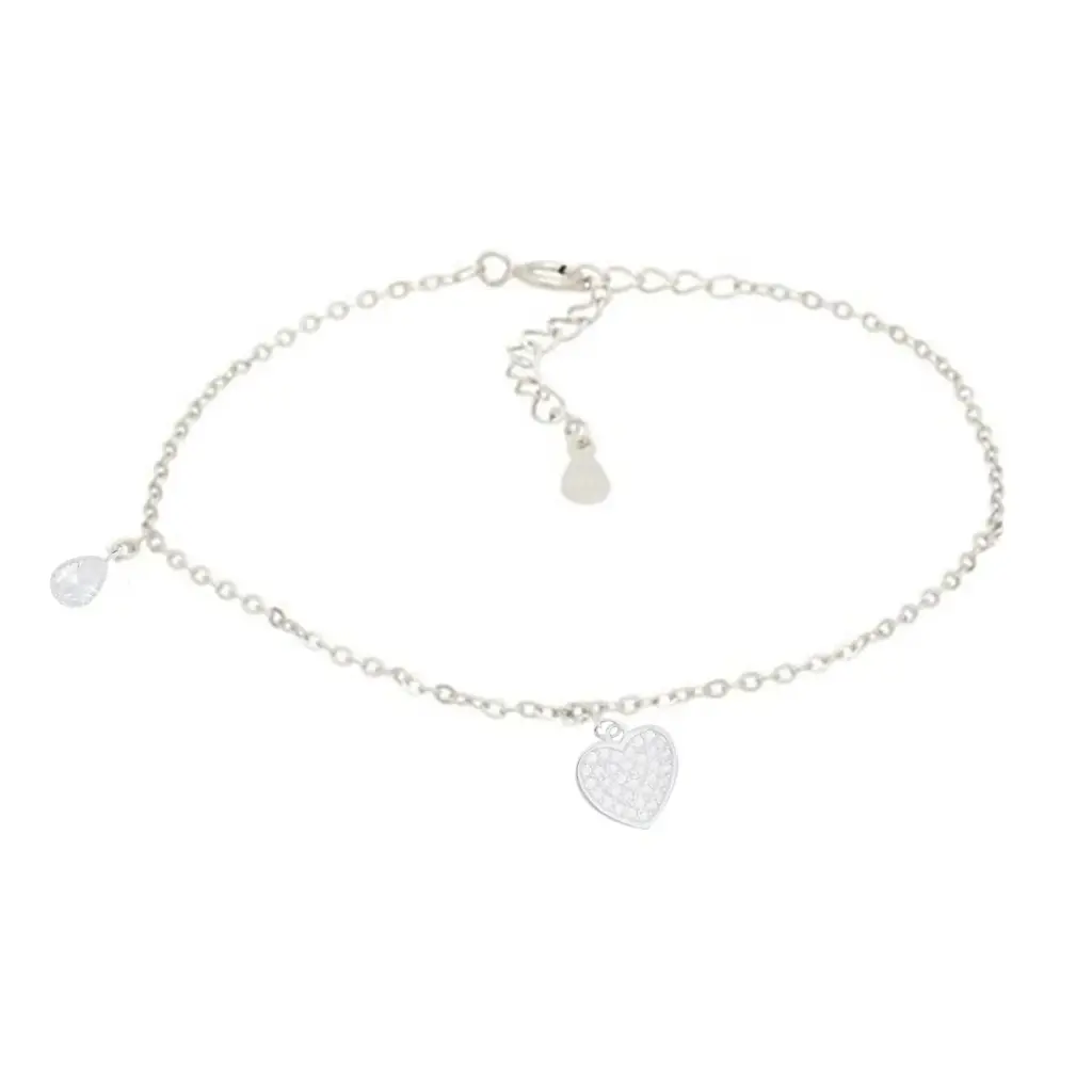 PULS. CORAZÓN PAVÉ Y GOTA, PLATA RODIZADA