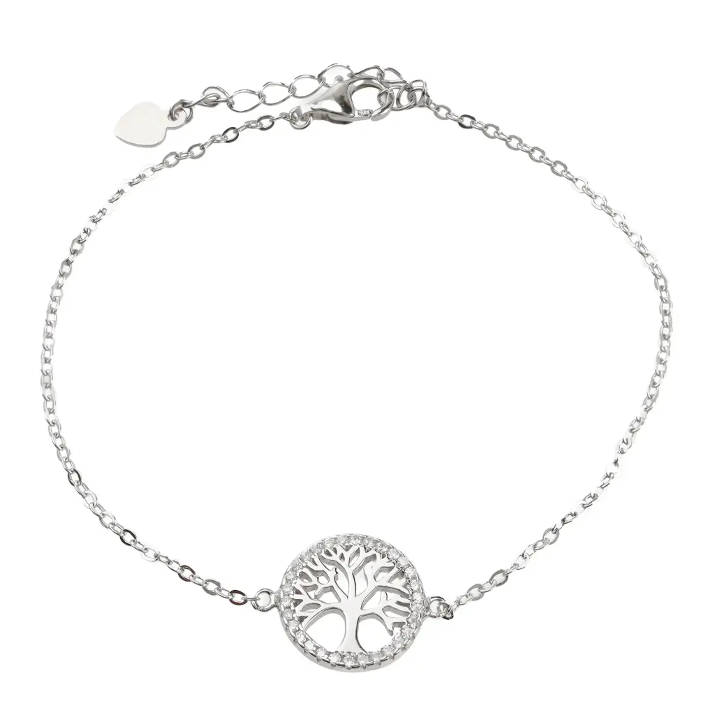 PULS ARBOL BISEL PAVÉ, PLATA RODIZADA