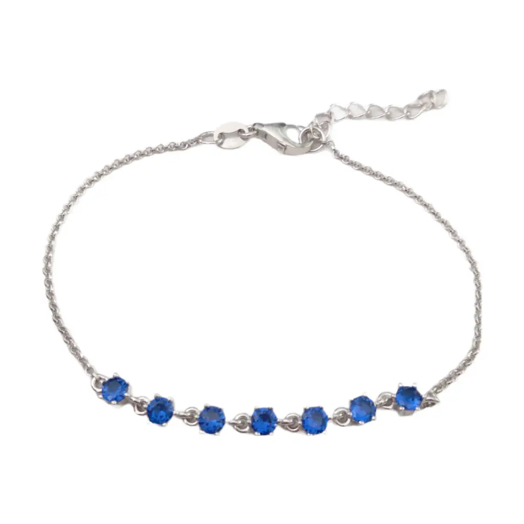 PULS ZIRCONIAS AZULES, PLATA RODIZADA