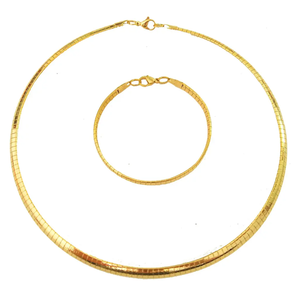 SET CADENA PLANCHADA, ACERO DORADO